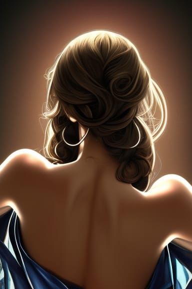 silk robe, ornamental expensive earings, muscular, strong, p...