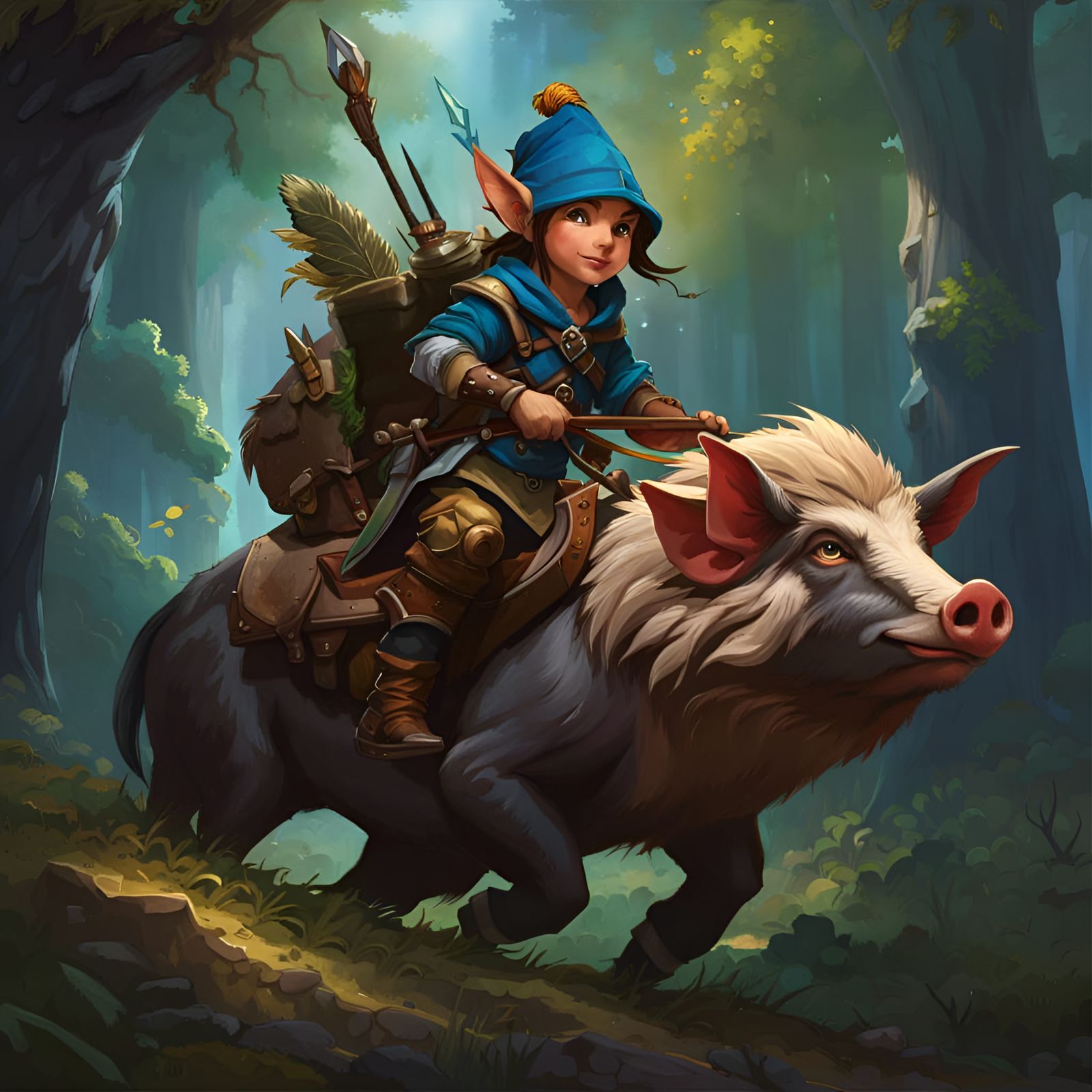 Miika - the forest gnome ranger - AI Generated Artwork - NightCafe Creator