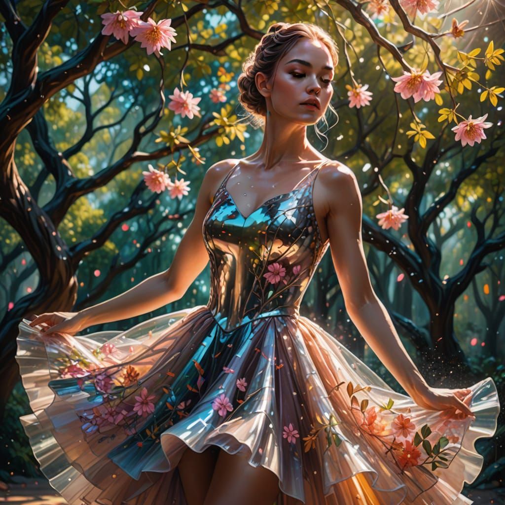 The lady in the forest