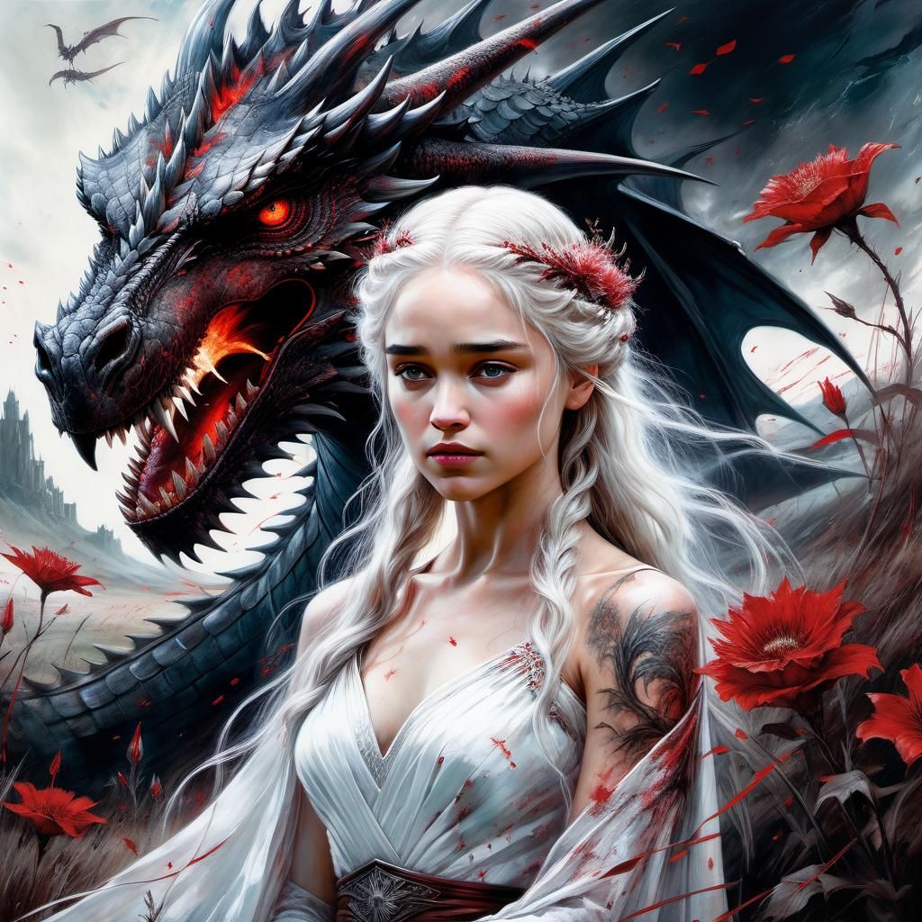 Daenerys Targaryen with drogon