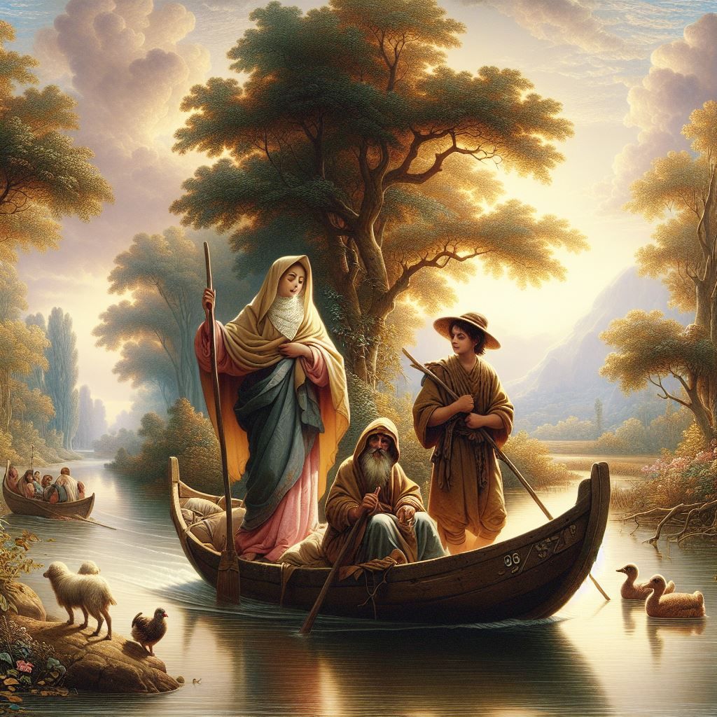 hermits crossing river