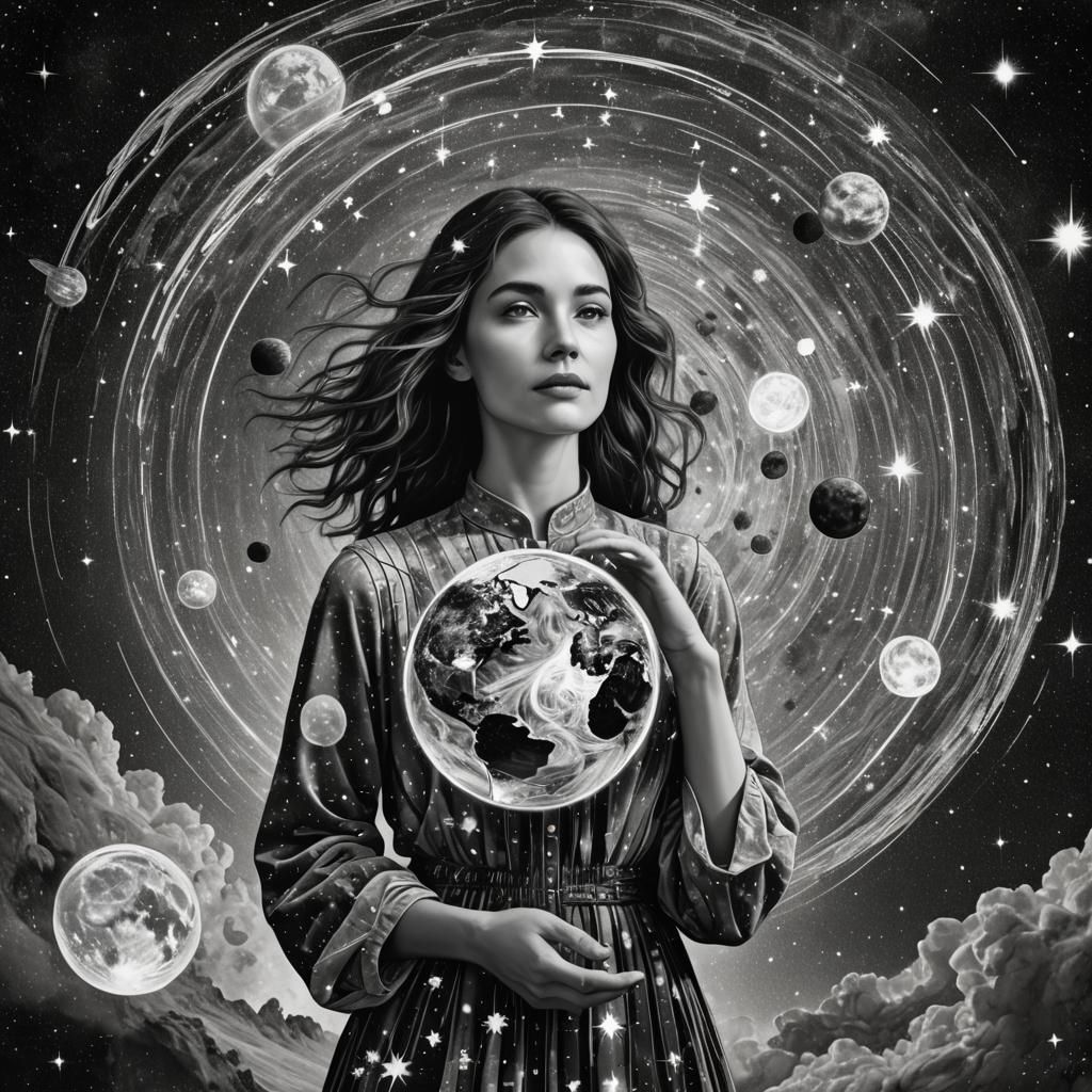 "holding a planet earth  by @Fotoqueen