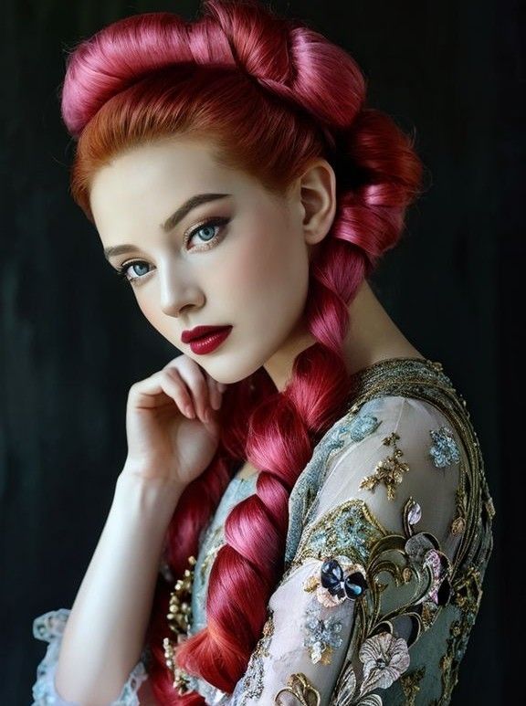 Red head woman with braids