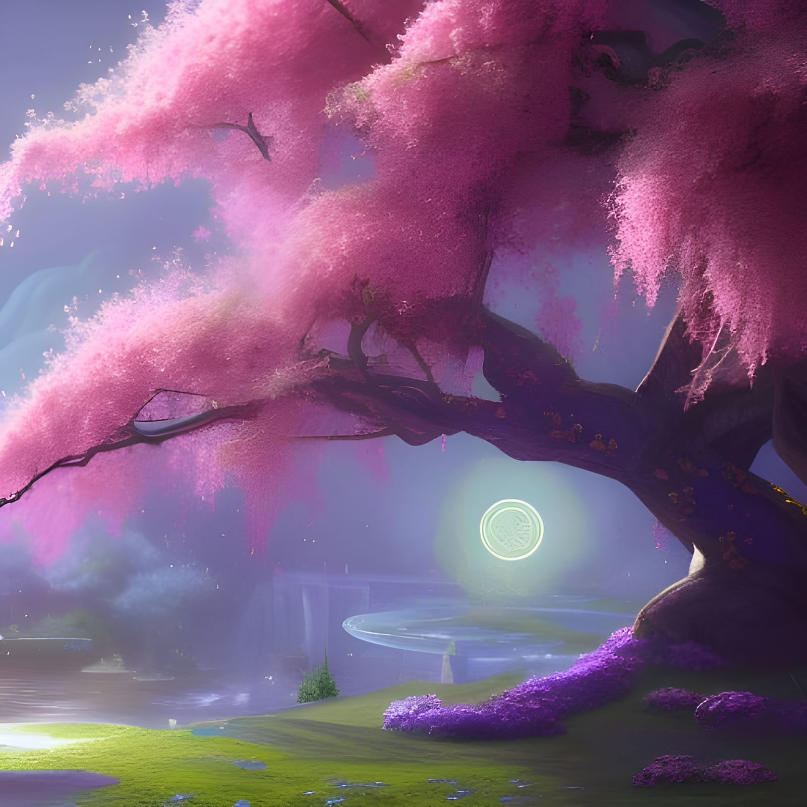 Cherry blossom orb AI Generated Artwork NightCafe Creator