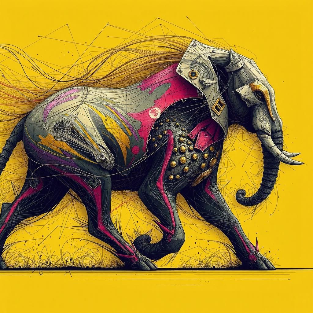 Abstract Geometric Landscape in Vibrant Colors