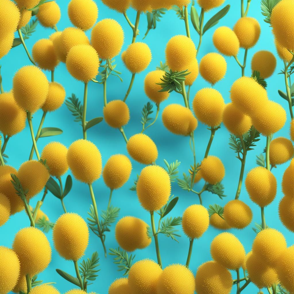 Mimosa amarilla estilo Pixar 