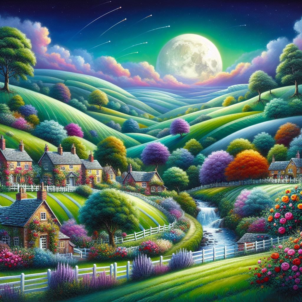 English Countryside at Night