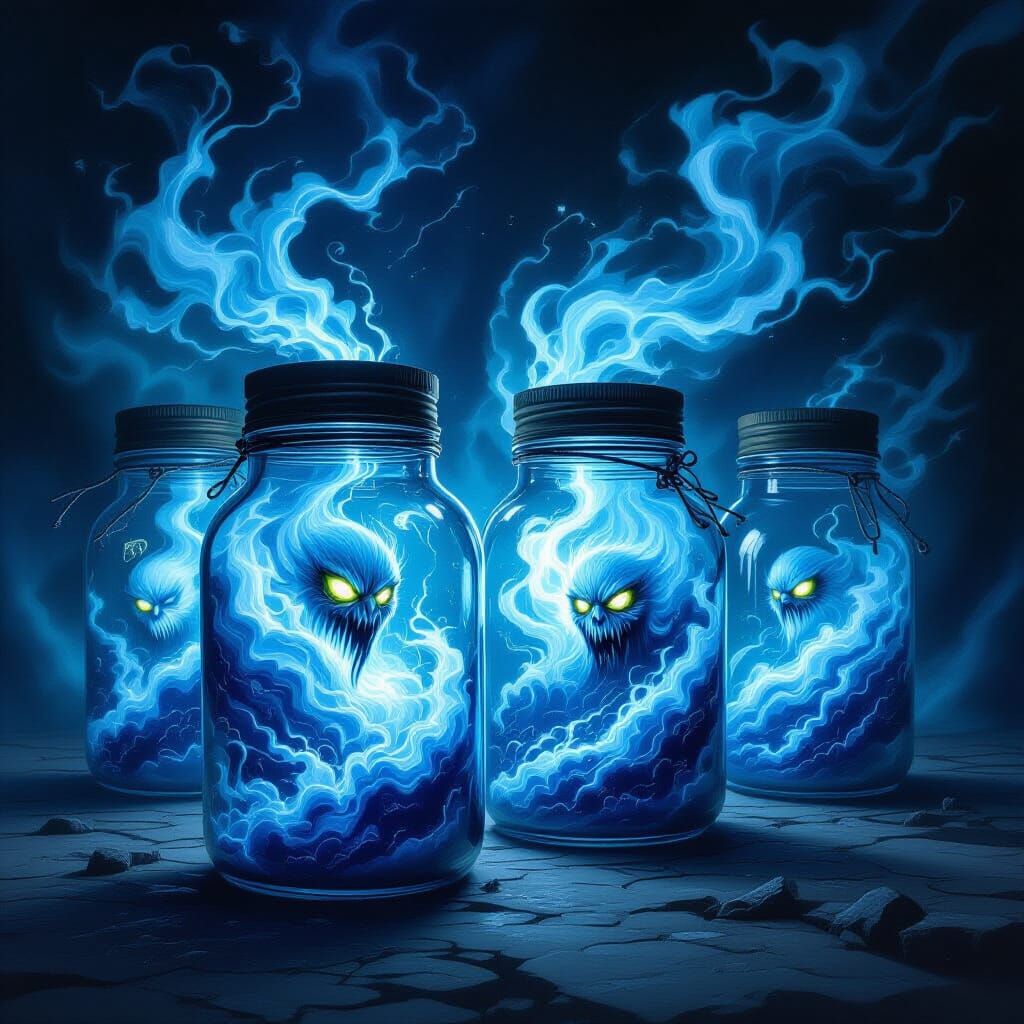 Ethereal Wind Gusts Captured in Gothic Jars