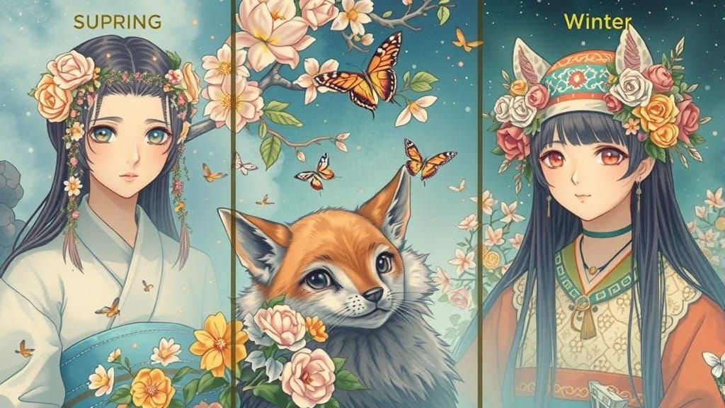 Seasonal Spirits in Dreamlike Ethereal Style