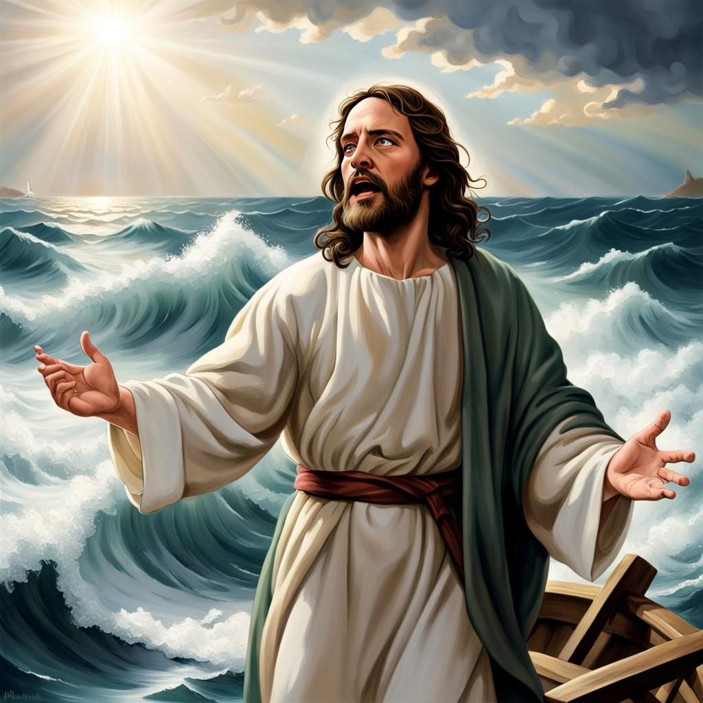 Matthew 8:23 Jesus calms the sea