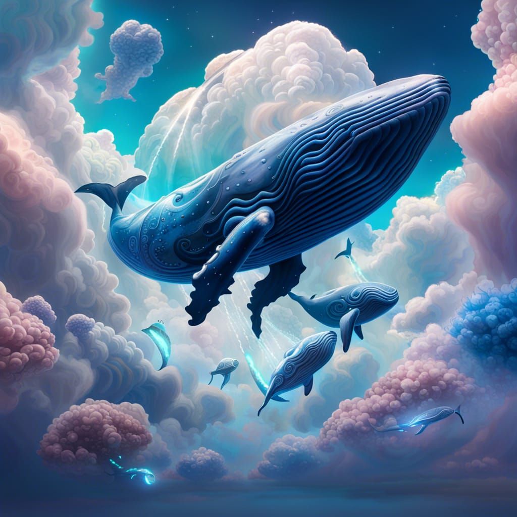 Swimming through the clouds - AI Generated Artwork - NightCafe Creator