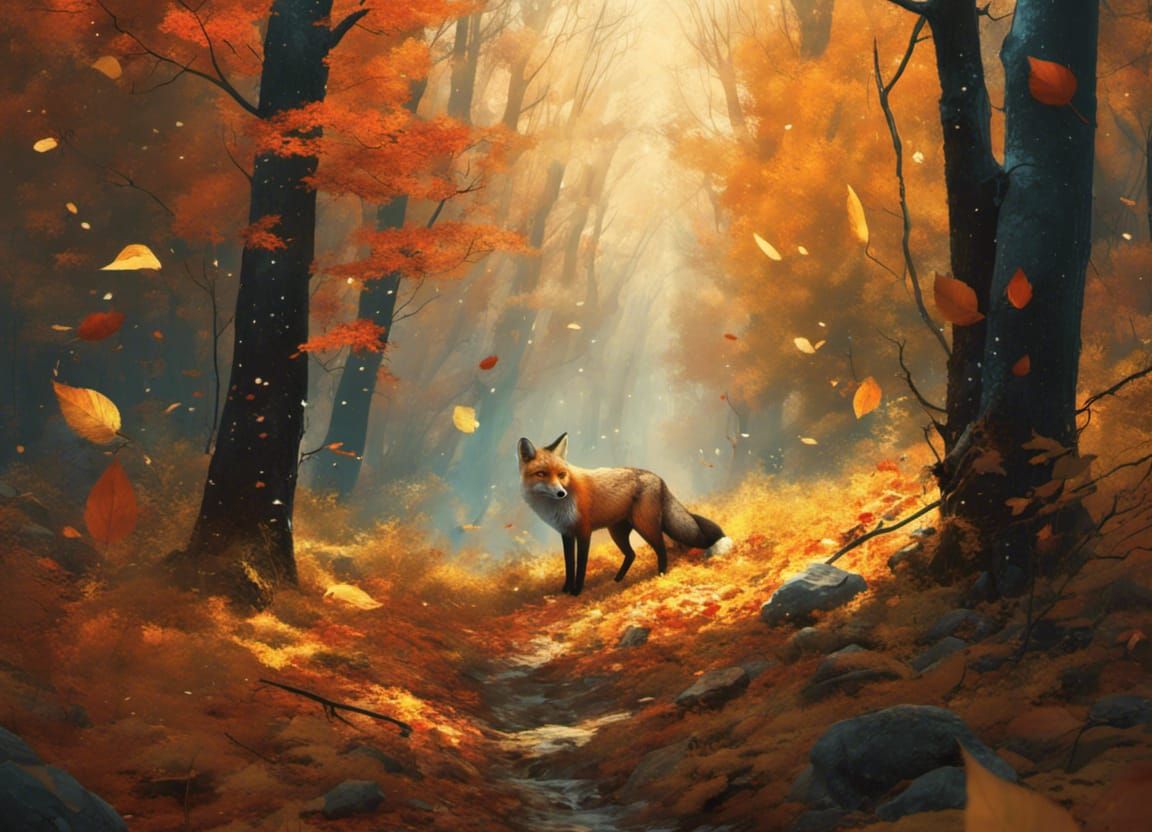 Autumn Fox - AI Generated Artwork - NightCafe Creator