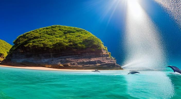 the most beautiful agility and grace of dolphins as they swi...
