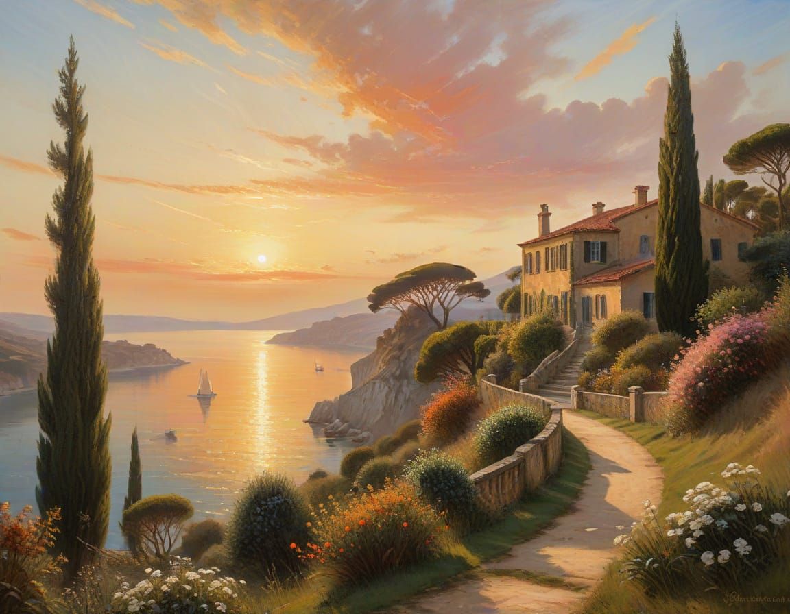  Italian Villa, overlooking the  bay  by @Lady Anne