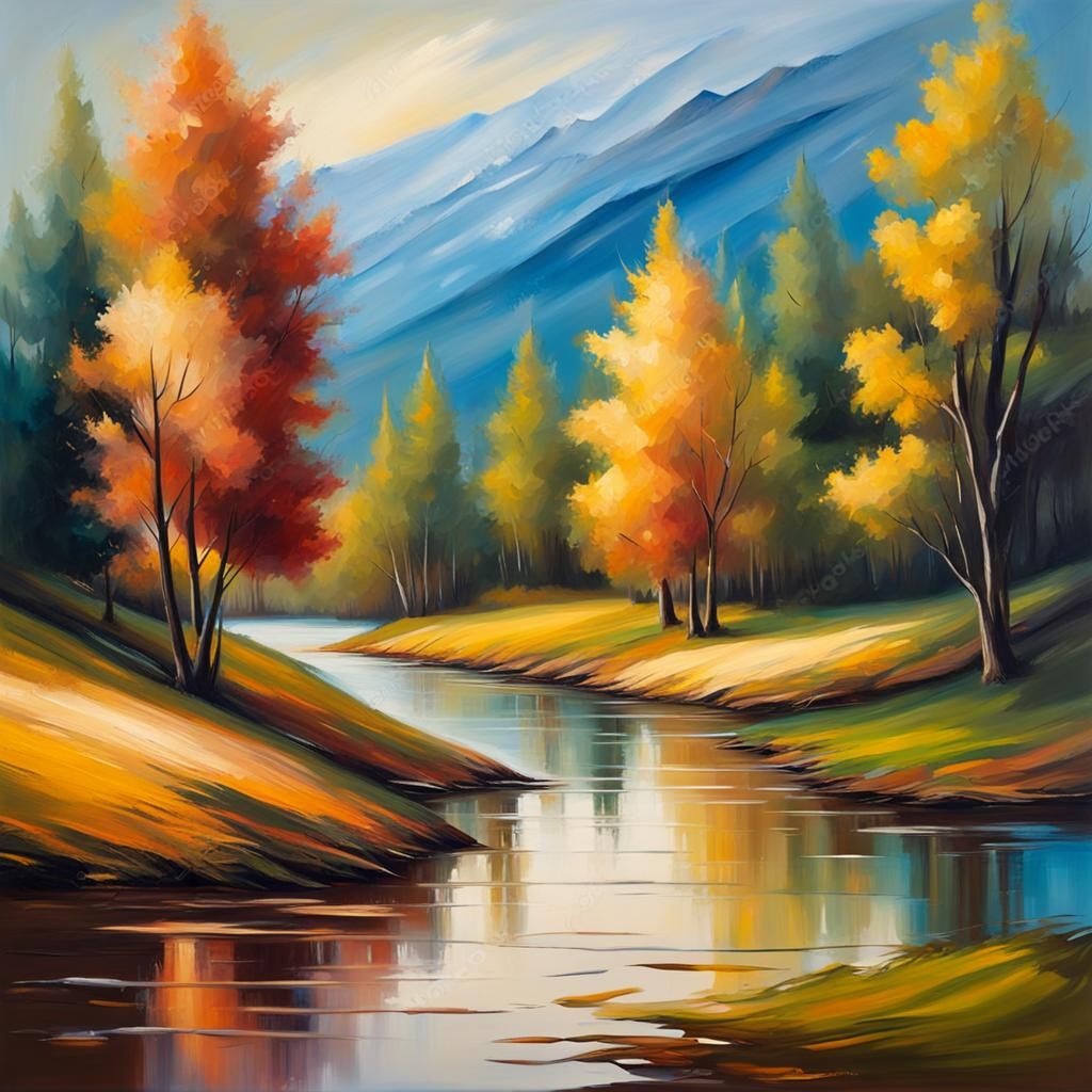 oilpainting landscape painting, creative abstract high resol...