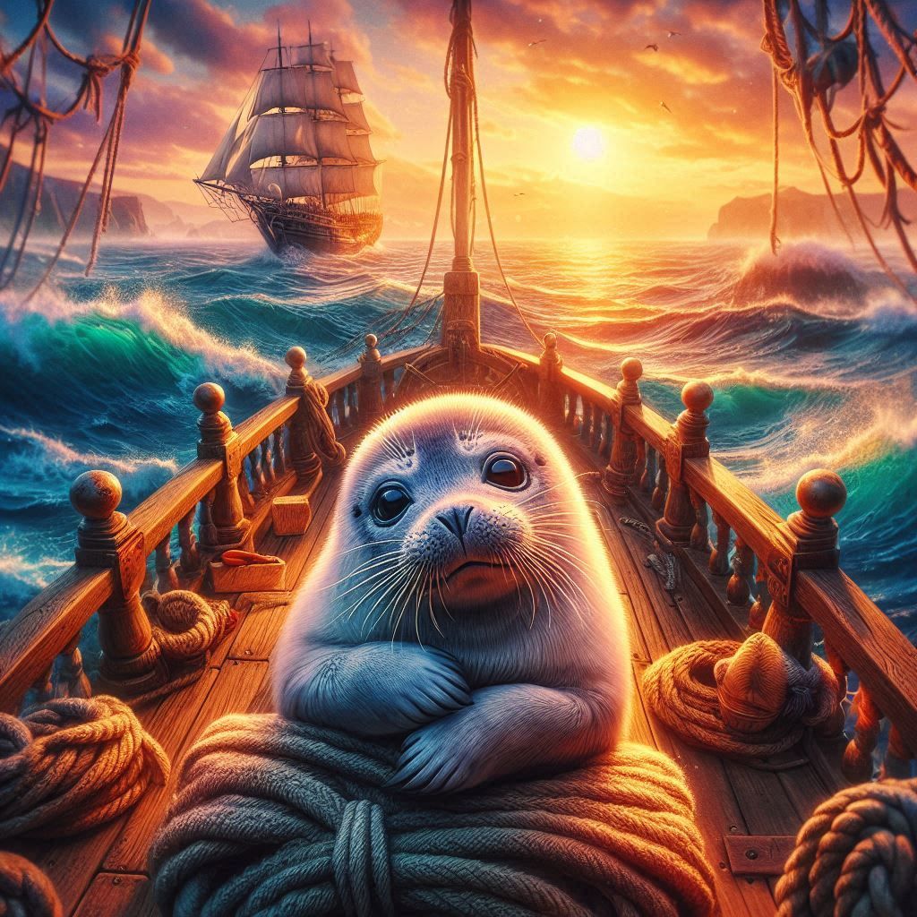 Cute Seal in a Boat