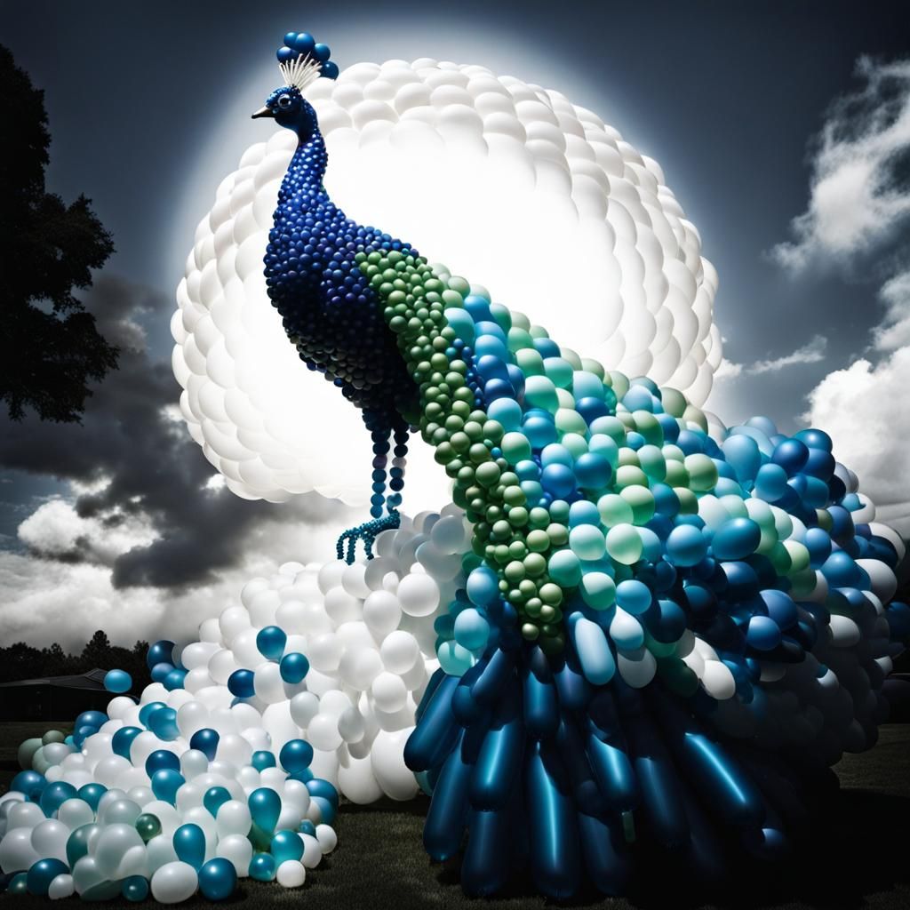 Peacock Balloon Sculpture  by @Lisa Hubbard