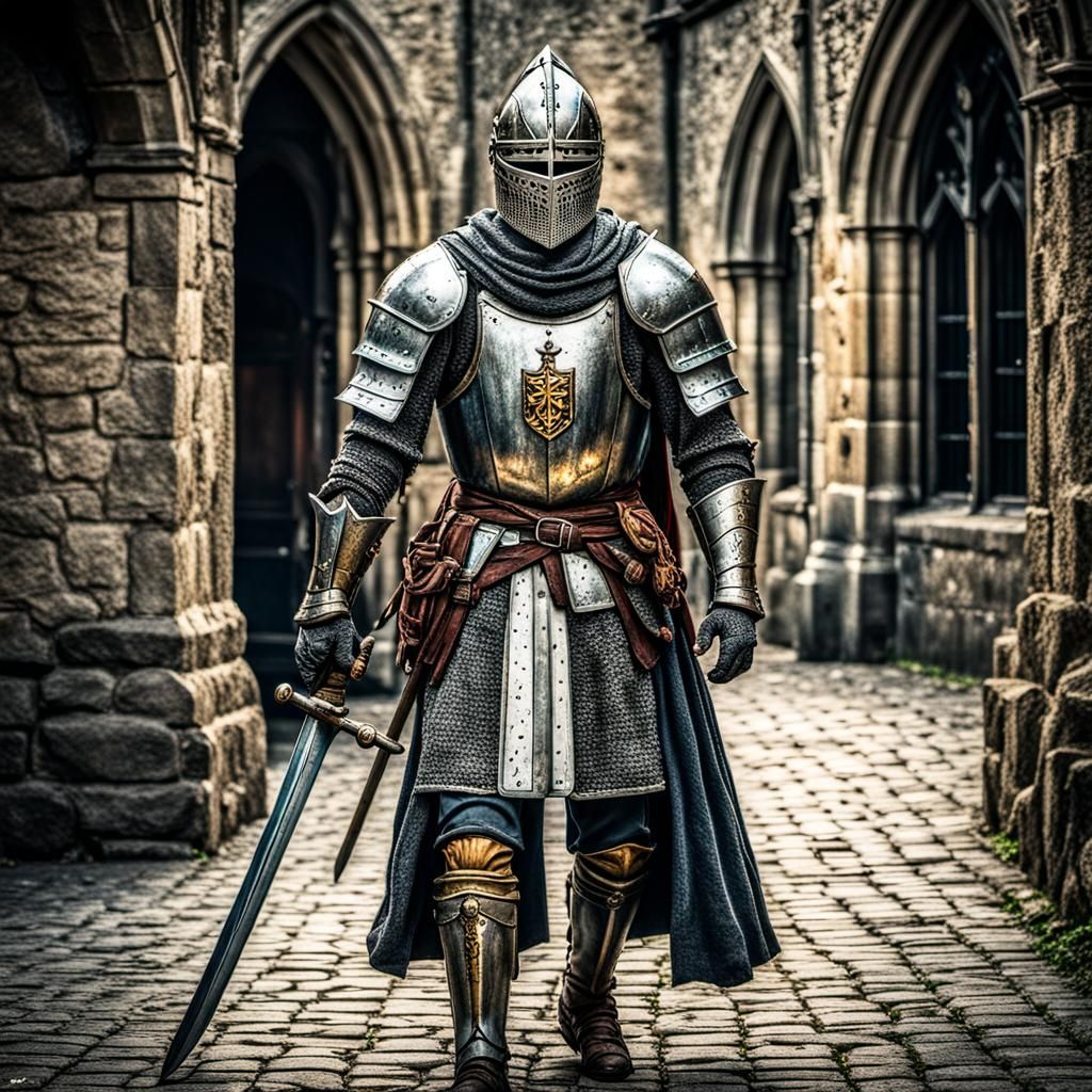 A disgraced medieval knight is wandering life as a sword for...