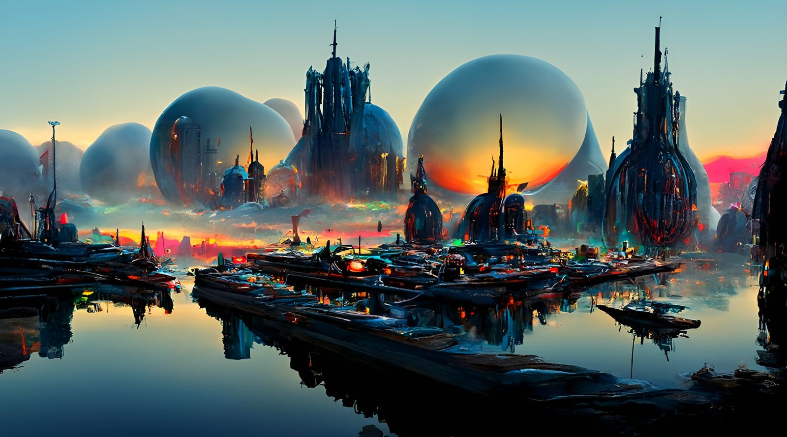 Future City in Space! - AI Generated Artwork - NightCafe Creator