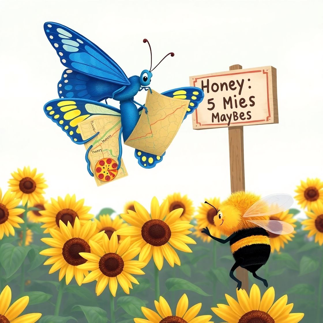 Butter Fly and sunflower.