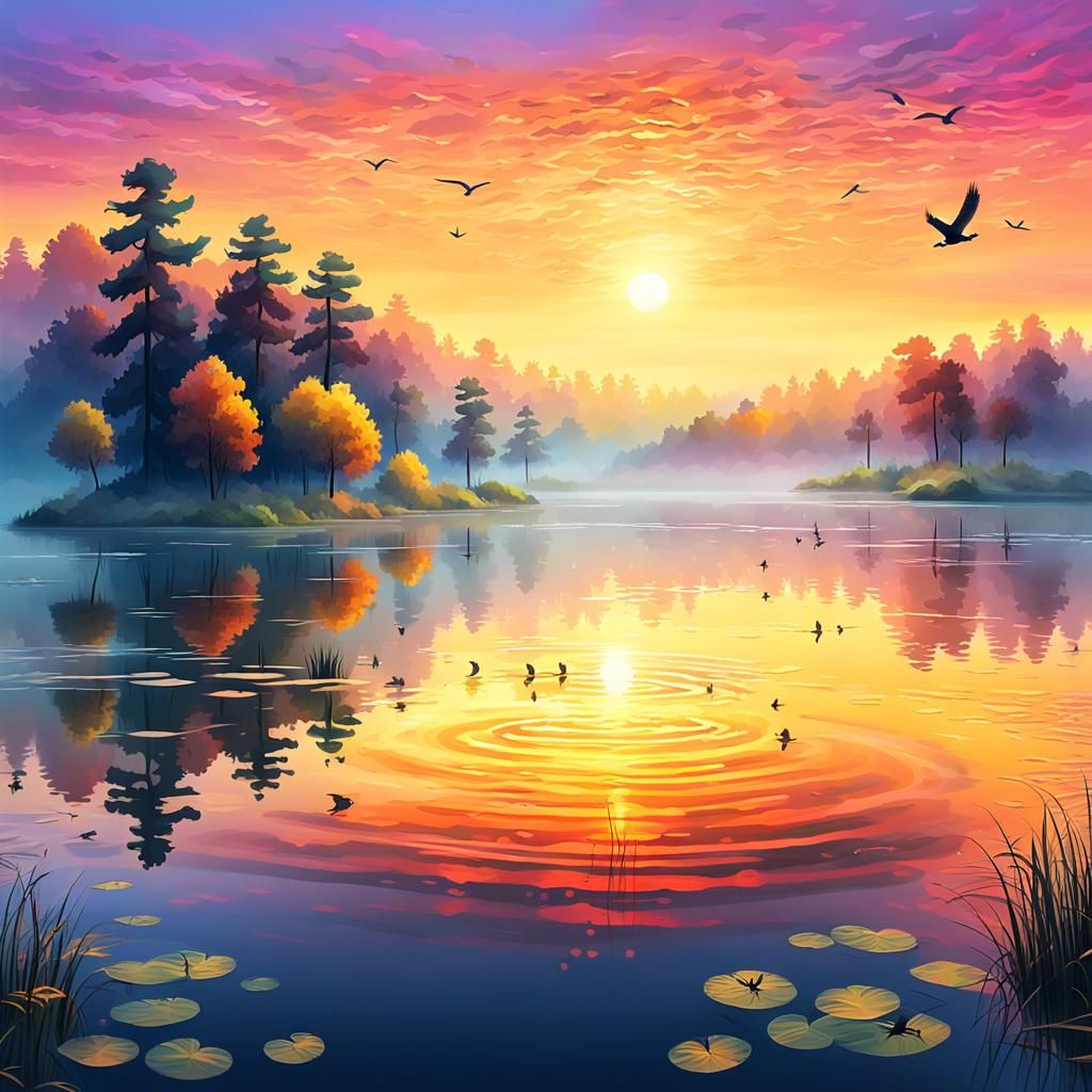 A magical, vibrant, colorful sunrise.