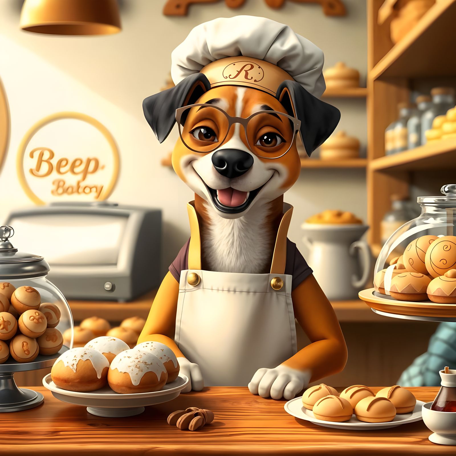 dog: seller at the bakery shop  by @dma