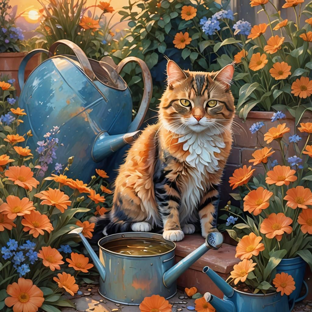 Sweet Cat Nap: Whimsical Fantasy Concept Art