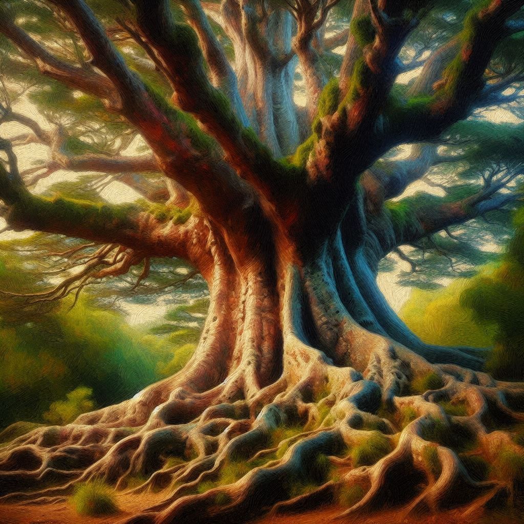 Mana: The power of elemental forces; a towering tōtara tree, its 100 year old roots deeply entwined with Papatūānuku (Ea...