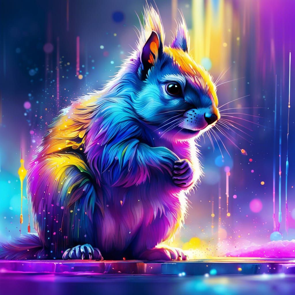 Rainbow squirrell - AI Generated Artwork - NightCafe Creator