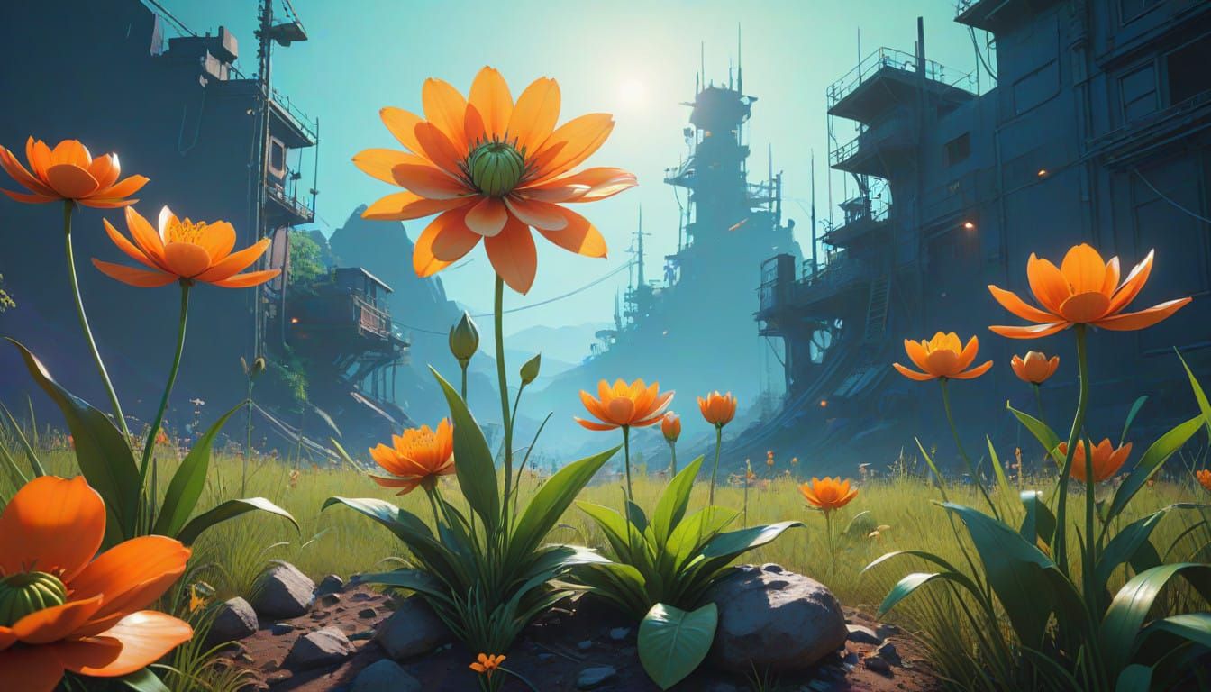 Luminous Exotic Bloom in Dreamy Atmosphere