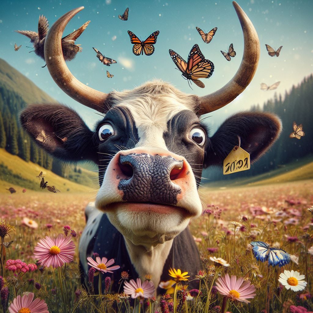 Startled steer  by @LilyPad