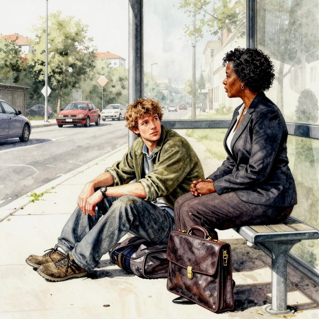 Just waiting for the bus  by @Staircase Flash