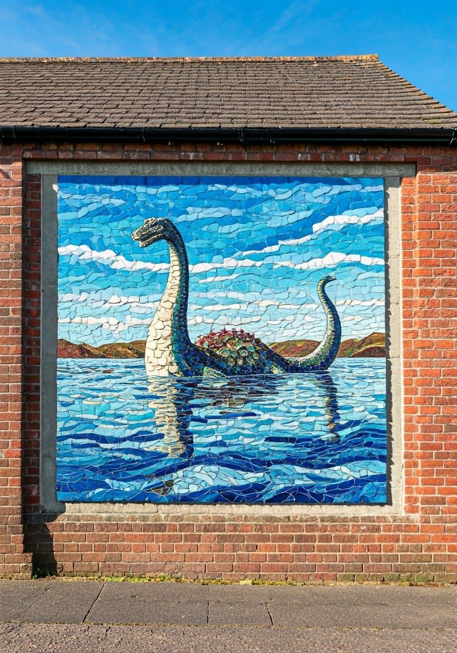 Loch Ness, Mosaic, Mural.  by @Phoebe