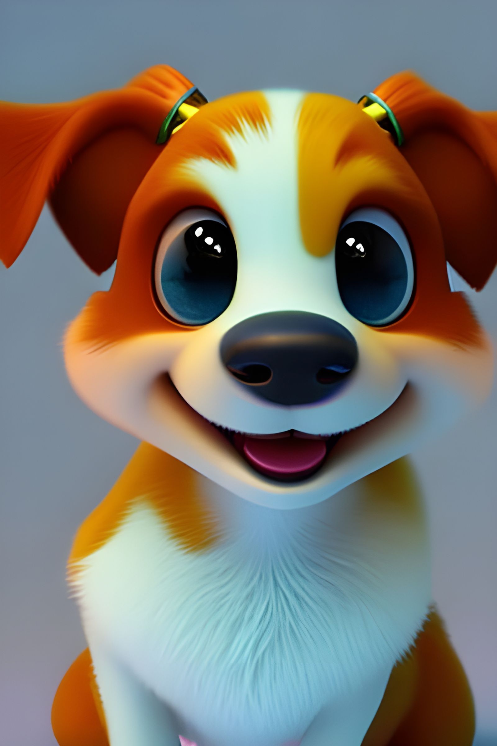 cute lovable puppy, Pixar, Disney, concept art, 3d digital a...