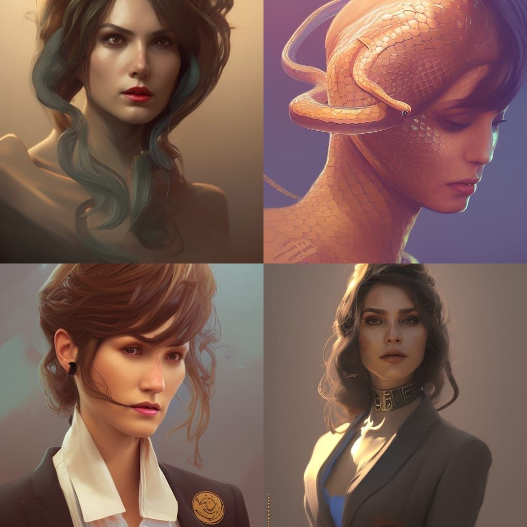 Snake Woman in Suit