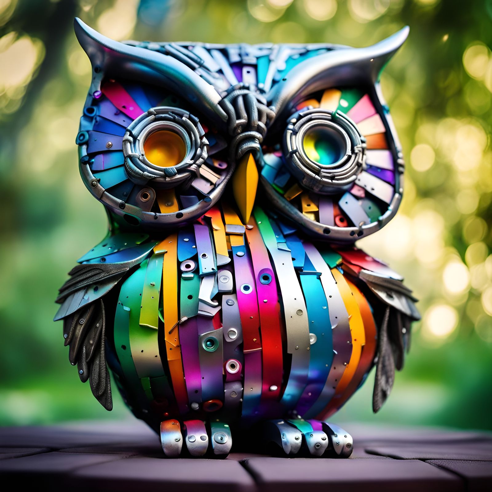 Recycled Metal Owl