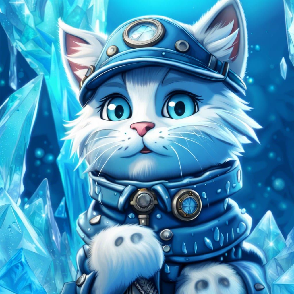 Frozen scientific cat - AI Generated Artwork - NightCafe Creator