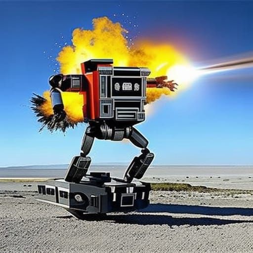 Exploding Robot - AI Generated Artwork - NightCafe Creator