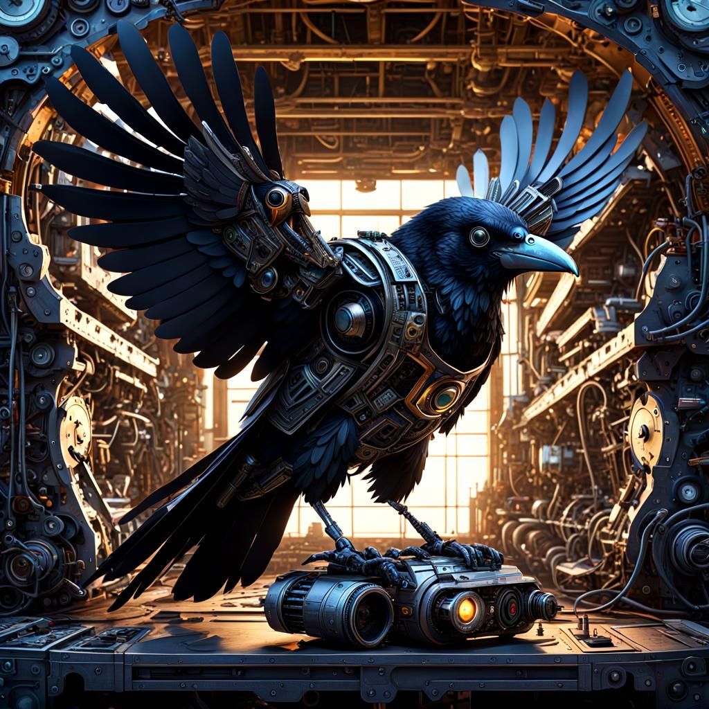 Cyborg Raven  by @Raven970