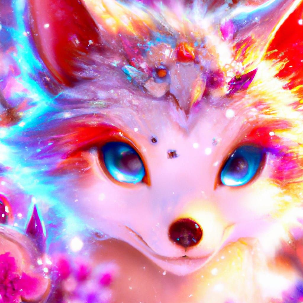 extremely detailed beautiful cute fluffy sakura fox Insanely...