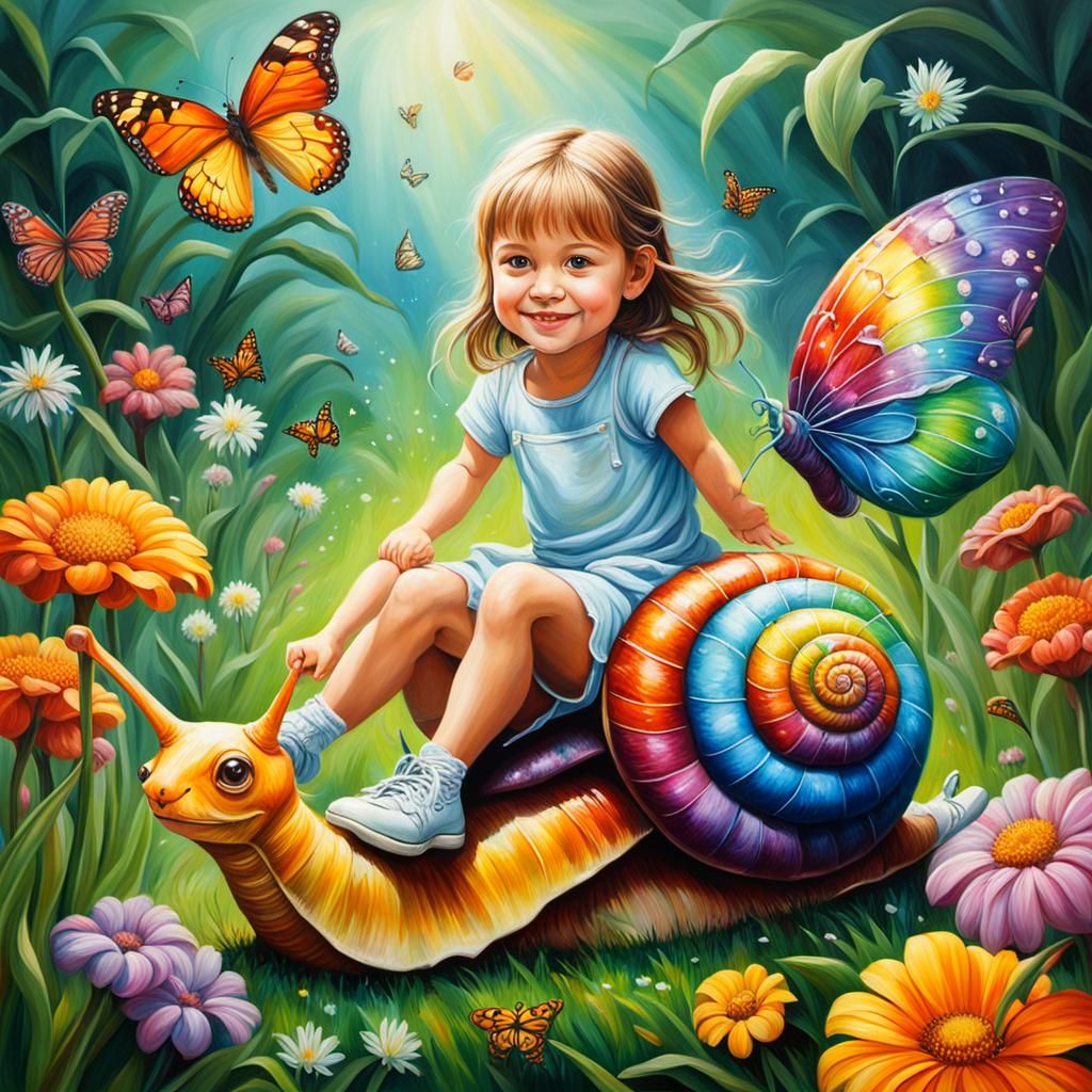 Riding a snail