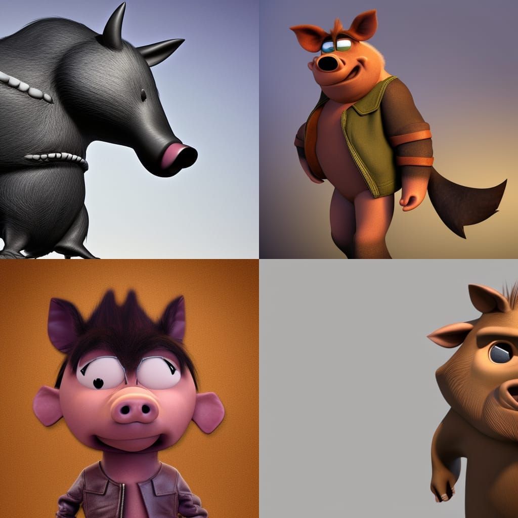 boar man in a leather jacket