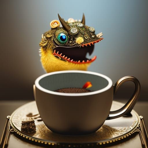 Thnx @hani-s monster in a cup, 16k resolution, artwork, cute...