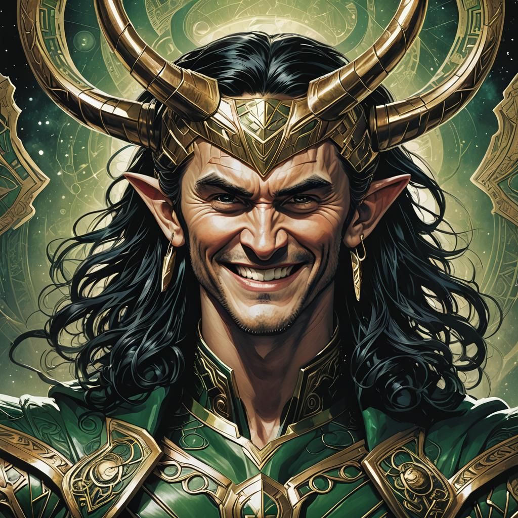 loki asgard god marvel comics portrait front smiling