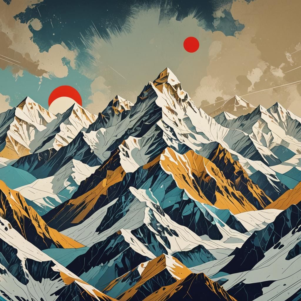 mysterious snowy mountains