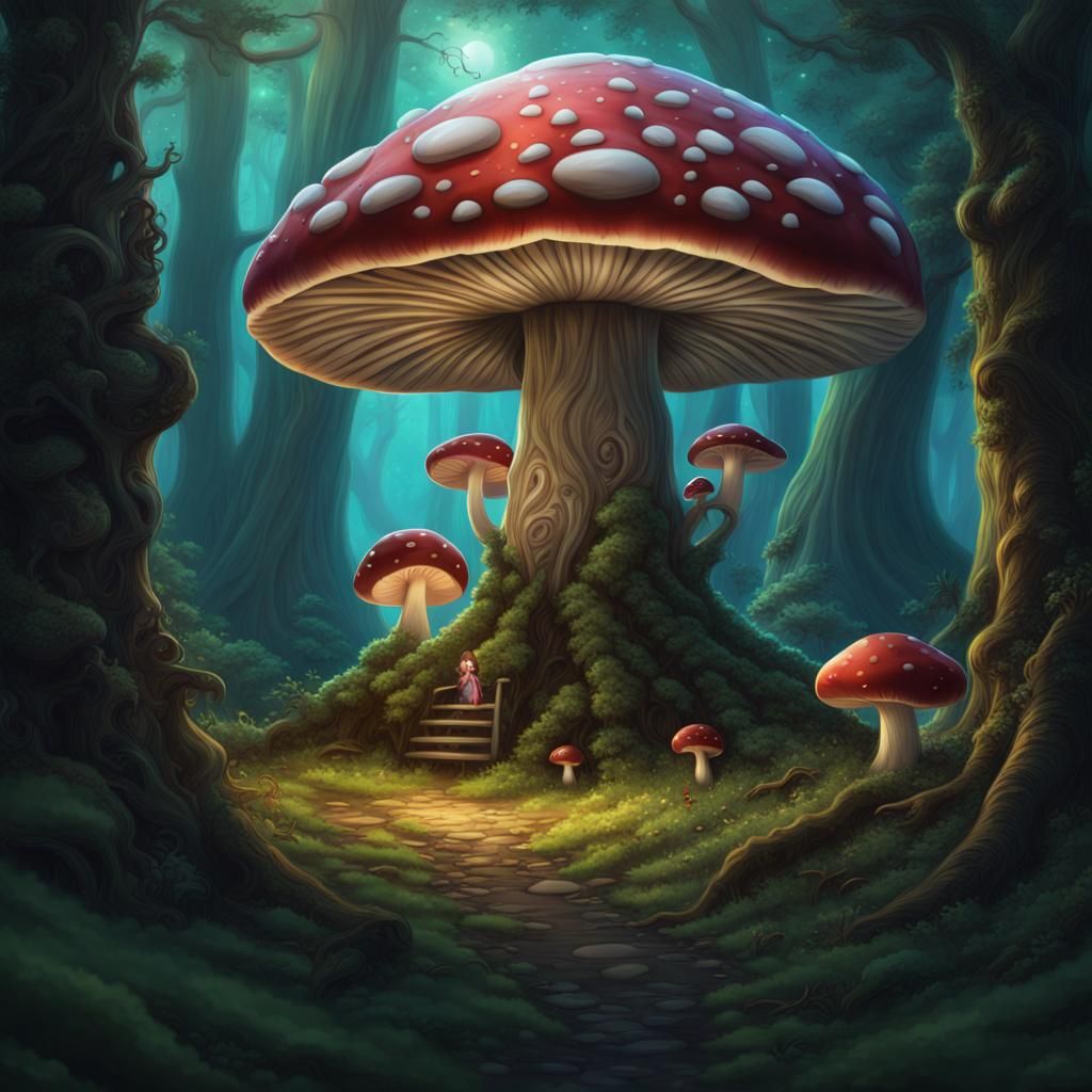 Mushroom Hut - AI Generated Artwork - NightCafe Creator