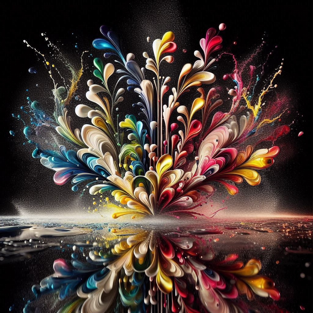 Abstract water/paint art