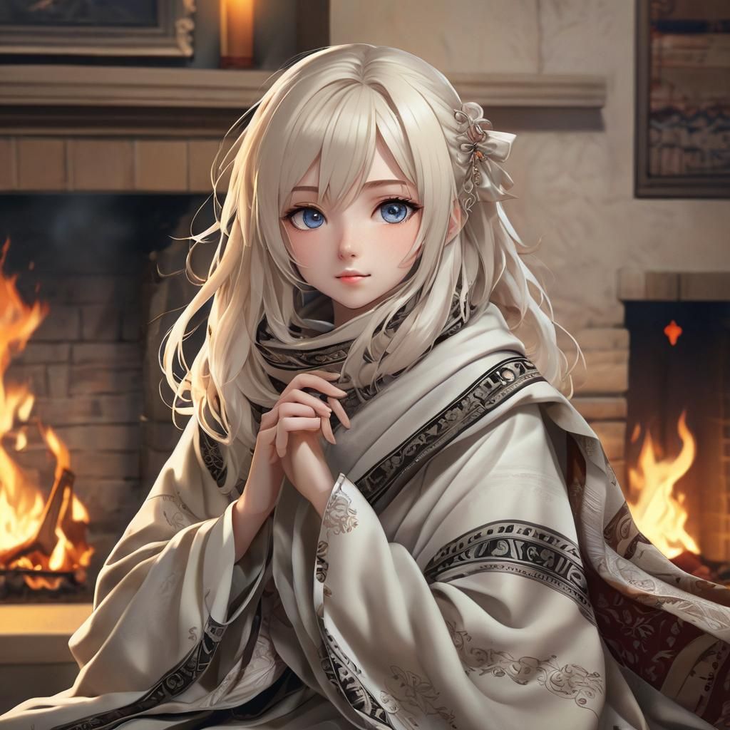 Lilith Sitting In Front of a Fireplace - AI Generated Artwork ...