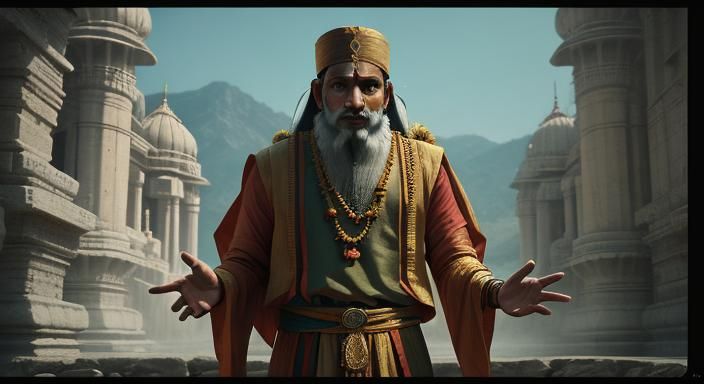 Guru Vashishta a priest of ancient India little animated and...