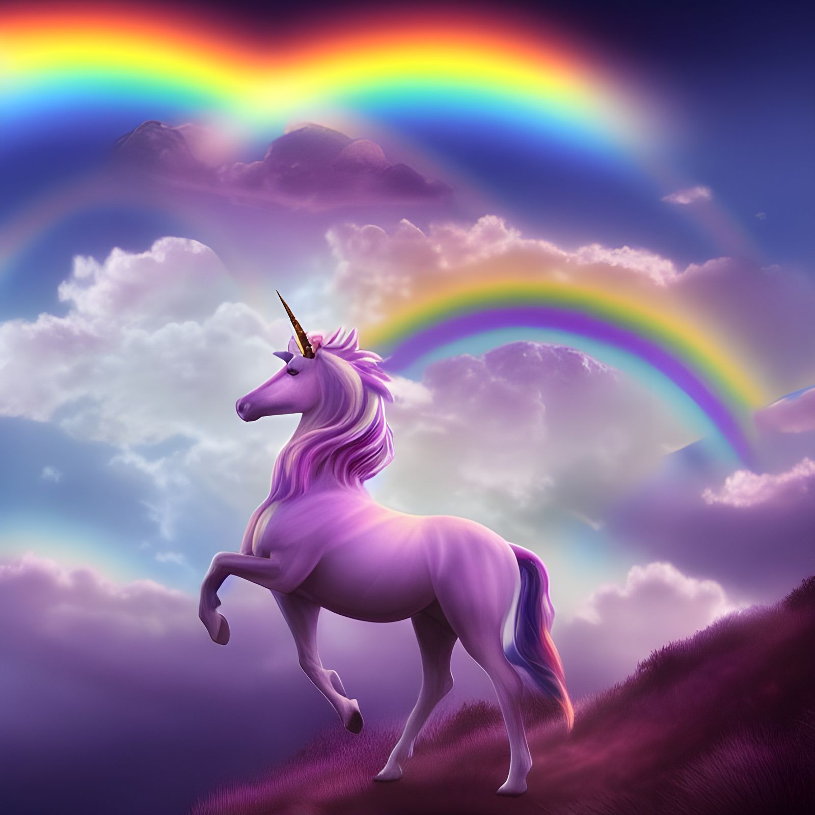 Unicorn Queen Dancing In The Purple Grass